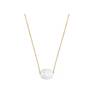 Collier Morganne Bello Friandise en or jaune et agathe blanche