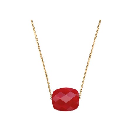 Collier Morganne Bello Friandise en or jaune et quartz rouge