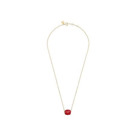 Collier Morganne Bello Friandise en or jaune et quartz rouge