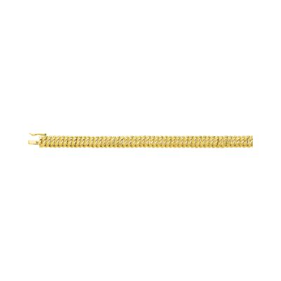 Bracelet chaîne maille américaine en plaqué or, taille 18cm