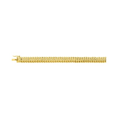 Bracelet chaîne maille américaine en plaqué or, taille 19cm