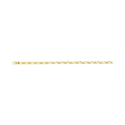 Bracelet chaîne maille cheval alternée en plaqué or