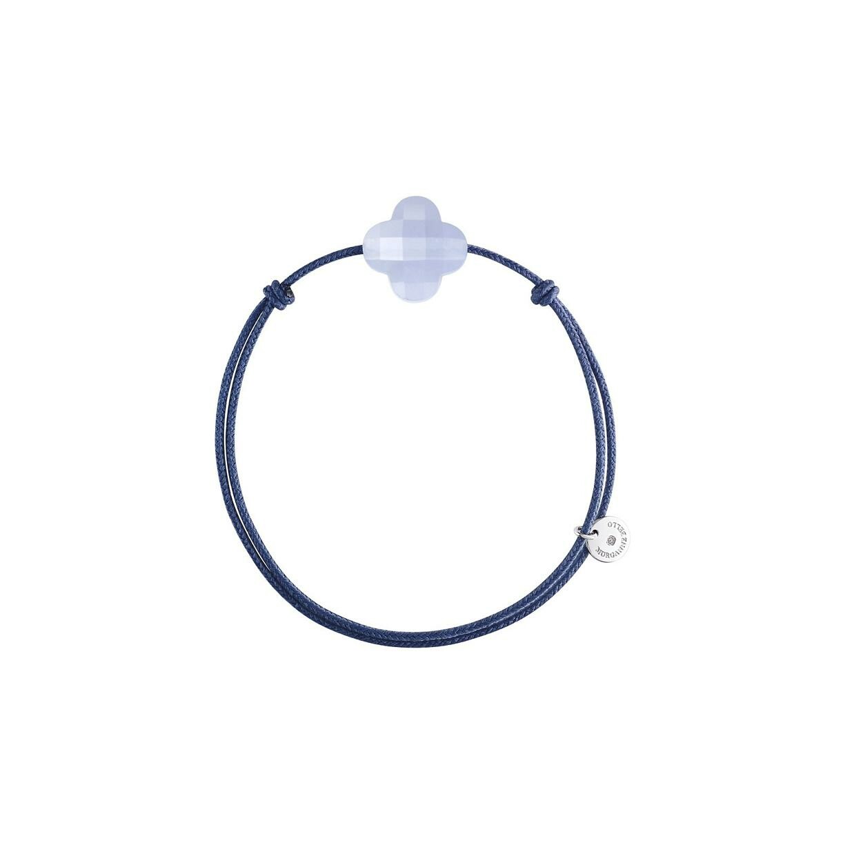 Bracelet Morganne Bello Friandise en argent et agathe bleue dentelle