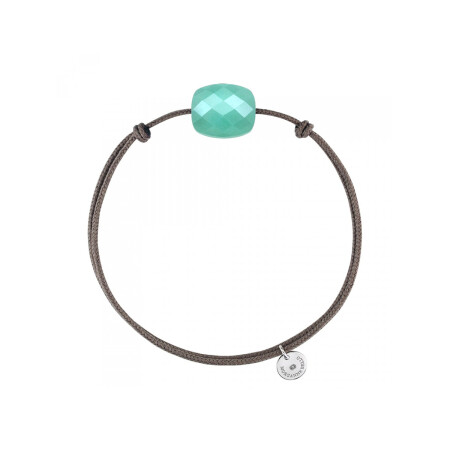 Bracelet sur cordon Morganne Bello Friandise Coussin en argent et amazonite