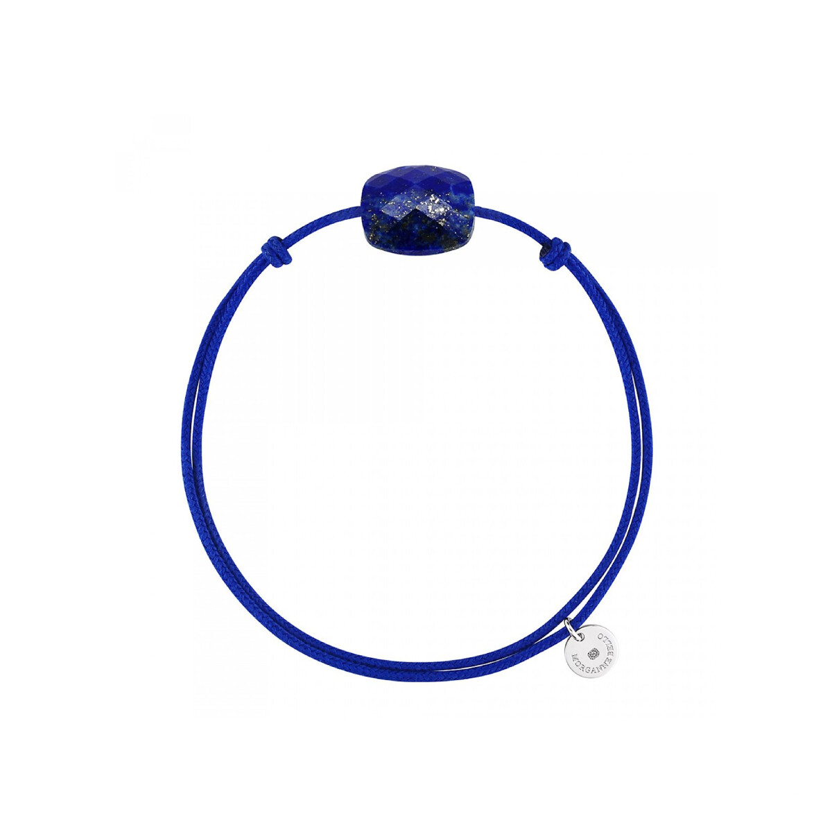 Bracelet sur cordon Morganne Bello Friandise Coussin en argent et lapis lazuli