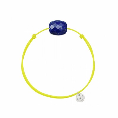 Bracelet sur cordon Morganne Bello Friandise Coussin en argent et lapis lazuli