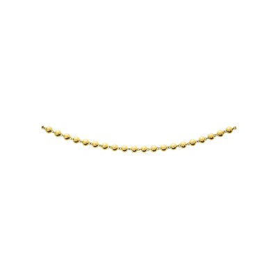 Collier chaîne maille boules en plaqué or, taille 42cm