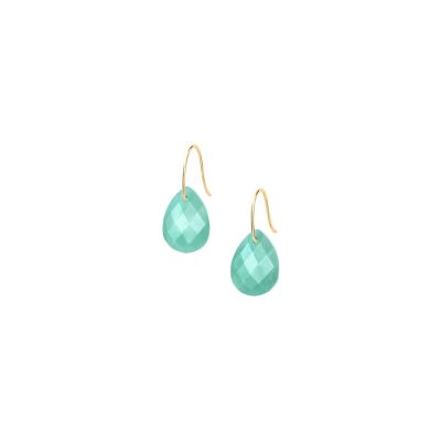 Boucles d'oreilles Morganne Bello Friandise en or jaune et amazonite