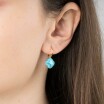 Boucles d'oreilles Morganne Bello Friandise Petit trèfle en or jaune et turquoises