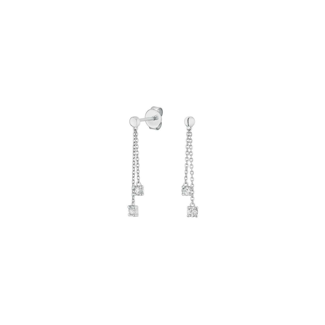 Boucles d'oreilles en or blanc et diamants