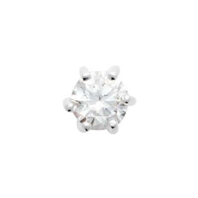 Mono boucle d'oreille en argent rhodié et oxyde de zirconium
