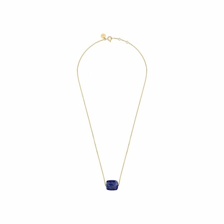 Collier Morganne Bello Friandise en or jaune et Coussin lapis lazuli