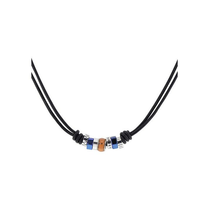 Collier en acier et pierres de couleurs