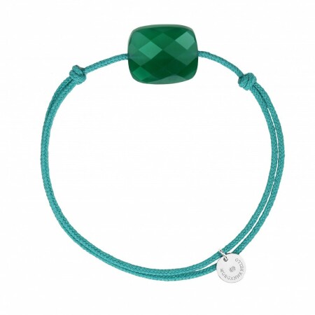 Bracelet Morganne Bello Friandise en cordon mer du sud et agate verte