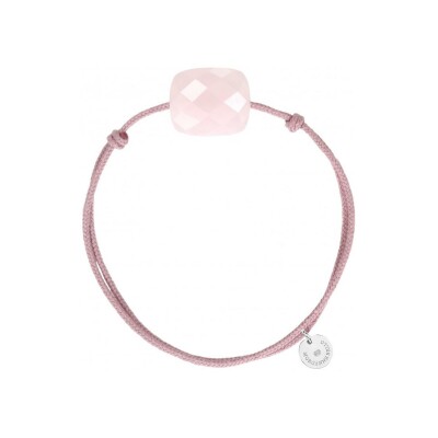 Bracelet Morganne Bello Friandise en argent et quartz rose poudre