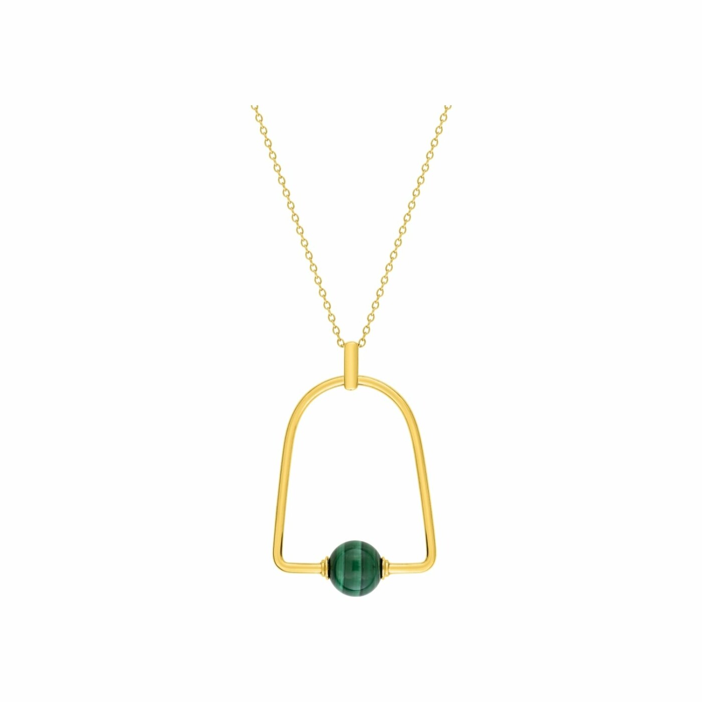 Collier Murat en plaqué or jaune et malachite