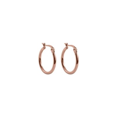 Boucles d'oreilles créoles Qudo Valentano en métal doré rose