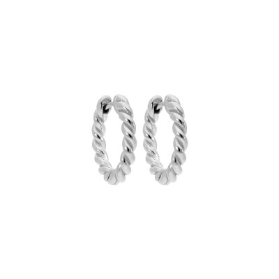 Boucles d'oreilles créoles Qudo Canetra en acier