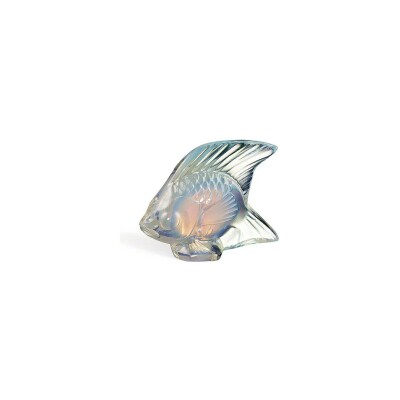 Sculpture Lalique Poisson en cristal opale lustré