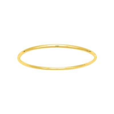 Bracelet Jonc rond 3mm en plaqué or, diamètre 63mm