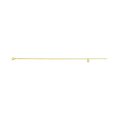 Chaîne de cheville en plaqué or et oxyde de zirconium