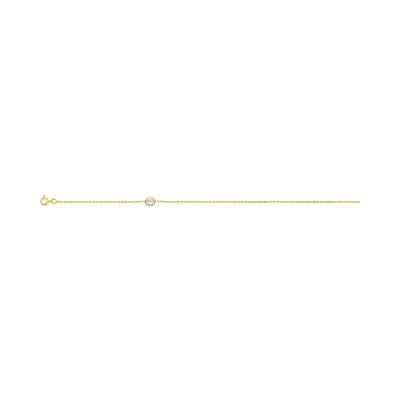 Chaîne de cheville en plaqué or et oxyde de zirconium