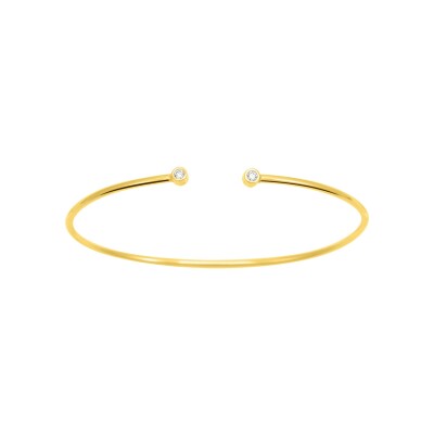 Bracelet Jonc en plaqué or et oxyde de zirconium