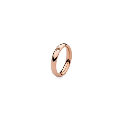Bague Qudo Basic Small en métal doré rose, taille 56