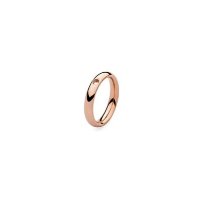 Bague Qudo Basic Small en métal doré rose, taille 62