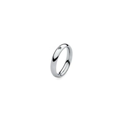 Bague Qudo Basic Small en acier, taille 54