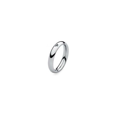 Bague Qudo Basic Small en acier, taille 62
