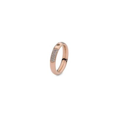 Bague Qudo Basic Small Deluxe en métal doré rose, taille 58