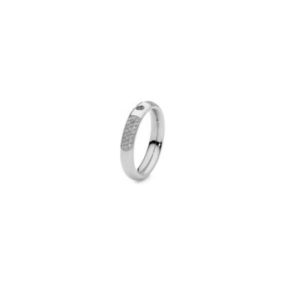Bague Qudo Basic Small Deluxe en acier, taille 56
