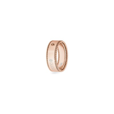 Bague Qudo Punto en métal doré rose, taille 56