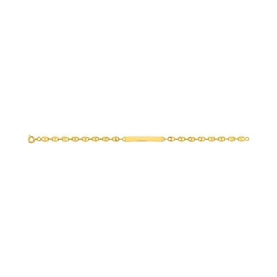 Gourmette maille grain de café en plaqué or, taille 18cm