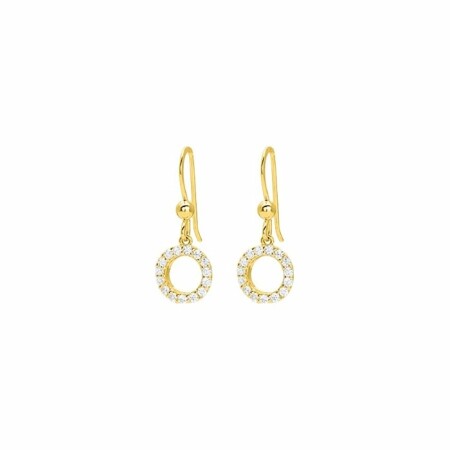 Boucles d'oreilles en plaqué or jaune et oxydes de zirconium