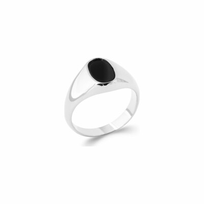 Bague en argent et onyx d'imitation