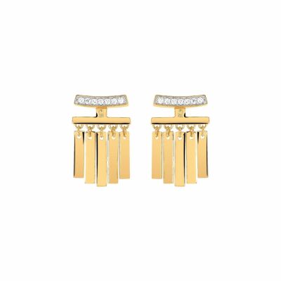 Boucles d'oreilles Murat en plaqué or jaune et oxydes de zirconium