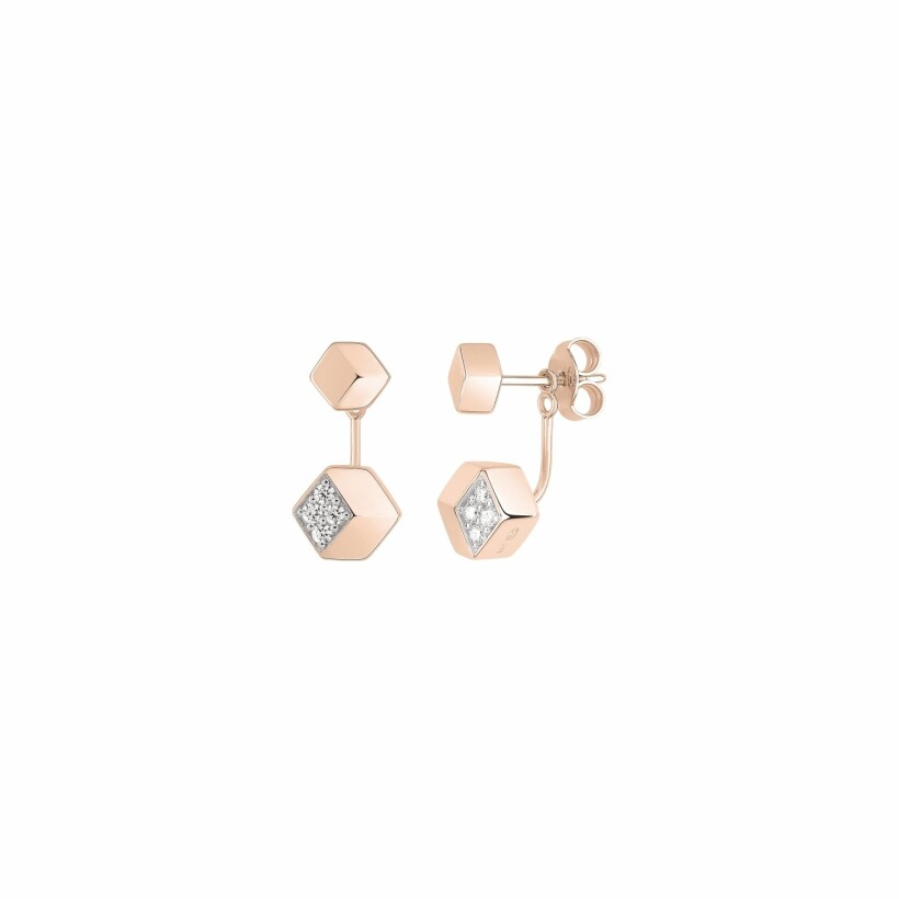 Boucles d'oreilles en plaqué or rose et oxydes de zirconium