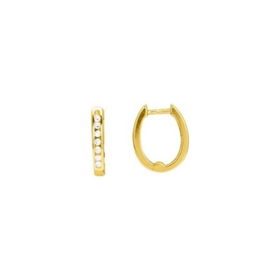 Mono boucle d'oreille créole en plaqué or et oxyde de zirconium