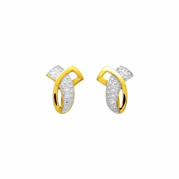 Boucles d'oreilles en plaqué or et oxyde de zirconium