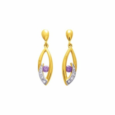 Boucles d'oreilles en plaqué or et oxyde de zirconium