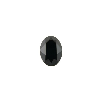 Bague Qudo Tivola en métal doré et pierre de couleur jet, taille 58