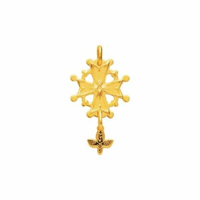 Pendentif Croix Huguenote en plaqué or