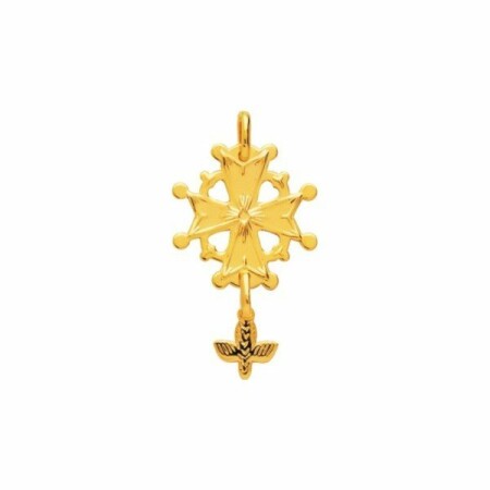 Pendentif Croix Huguenote en plaqué or