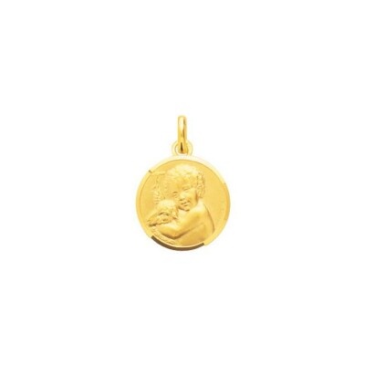 Médaille motif ange en plaqué or
