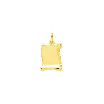 Pendentif à graver parchemin en plaqué or