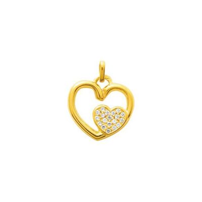 Pendentif en plaqué or et oxyde de zirconium