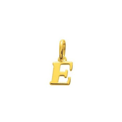 Pendentif initiale lettre E en plaqué or