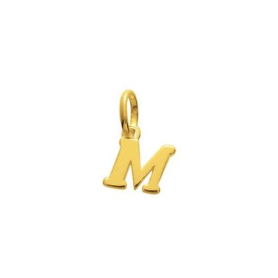 Pendentif initiale lettre M en plaqué or